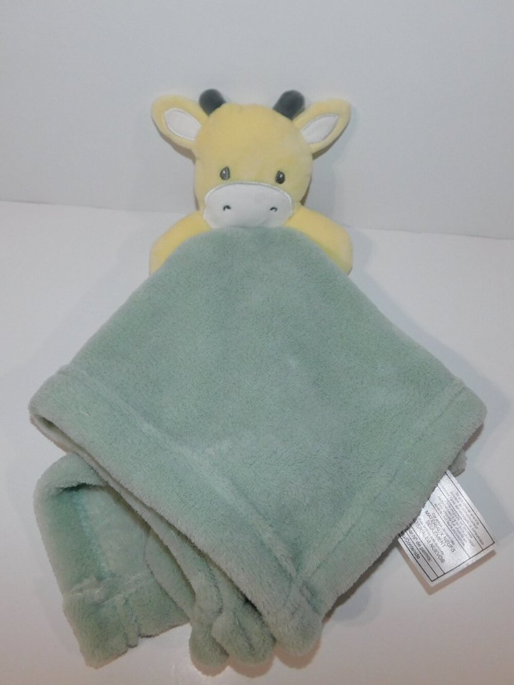 Kyle & Deena Green Yellow White Giraffe Cow Plush Security blanket Baby Lovey